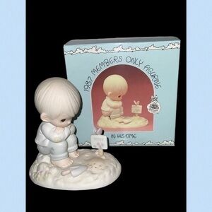 Precious Moments 1987 “In His Time” Porcelain Figurine 4” In Original Box